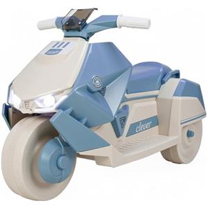 MAMIZO Moto elettrica per bambini, Triciclo elettrico con 2 motori, 92x42x56 cm, Moto elettrica per bambini con musica, pedali, faro anteriore, USB, 3 km/h, 30 kg, per bambini 3-6, 3 pcs ruote, Blu