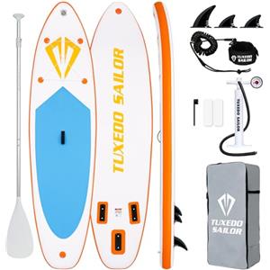 Tuxedo Sailor SUP Gonfiabile Adulti 320 cm Stand Up Paddle Board, Tavola da SUP Paddle Board con Accessori, Tavola Gonfiabile 2 Posti (Orange & Blue)