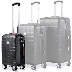 Monzana Valigia Rigida Trolley M Lucchetto di Sicurezza TSA Ruote Gommate Girevoli Nero