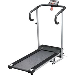 HOMCOM Tapis Roulant Pieghevole con Inclinazione, Tapis Roulant Elettrico Portatile con Schermo LCD, Velocità 1-10 km/h, Ruote, Impugnatura, per Home, Casa e Ufficio, Nero