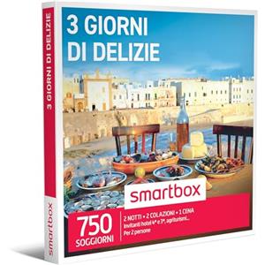 Smartbox - 3 Giorni di Delizie - Cofanetto Regalo Coppia, 2 Notti con Colazione e 1 Cena per 2 Persone, Idee Regalo Originale