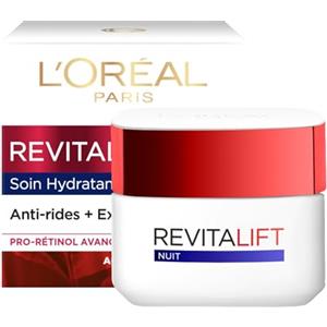 L'Oreal Paris L'Oréal Paris - Cura Notte Idratante Viso Anti-Aging - Crema Antirughe, Extra Fermezza e Tonificante - Arricchito con Pro-Retinolo & Fibrelastyl - Tutti i tipi di Pelle - Revitalift - 50 ml