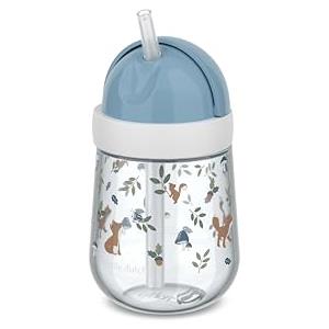 Mepal - Bicchiere con cannuccia Mio Little Dutch - Bicchiere antigoccia per bambini a partire dai 9 mesi - Antigoccia - Lavabile in lavastoviglie - 300 ml - Forest Friends