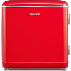 COMFEE' RCD50RE2EURT(E) Frigorifero Piccolo 47Litri, Design Retrò, Mini Frigo Tavolo Monoporta, Termostato Regolabile, Silenzioso, Adatto a casa, ufficio e hotel, Rosso