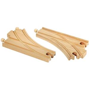 BRIO WORLD - Binari di Scambio Curvi, Accessori per Pista Trenino BRIO, 2 Pezzi, Età 3+ Anni