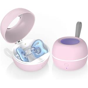 MOMMED Sterilizzatore UV Portatile, Sterilizzatore Portatile per Succhietti, Sterilizzazione al 99,99% in 3 Minuti, Autonomia della Batteria di 270 Minuti, Disinfettante per Succhietti da Viaggio-rosa