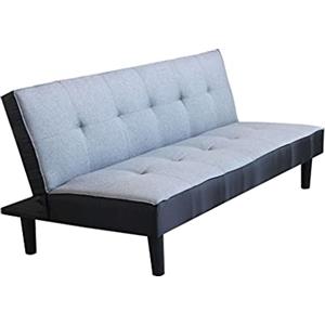 milani home Divano Letto Stile Moderno di Design Contemporaneo Trapuntato Grigio per Salotto Casa Hotel Albergo, Stile Moderno, 3 Posti Struttura Metallo E Legno, D. 180x86x78 / DL. 180x105x38