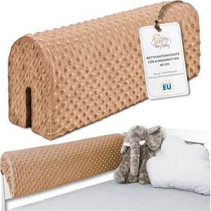Totsy Baby Paracolpi lettino neonato antisoffoco 90 cm - Protezione schiuma per lettino fasciatoio e culla per i bordi del letto o della culla per bambini da 1 a 3 anni Beige