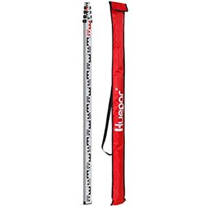 Huepar - Piastra di livellamento telescopica, 5 m, 5 sezioni, con livella a incastro e custodia in nylon, per livellatore ottico automatico e laser rotativo - GR5