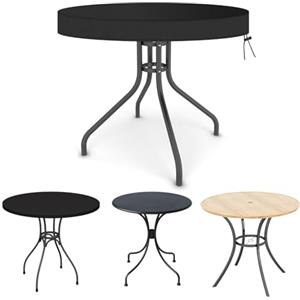 OFFCUP Copertura Tavolo Esterno Impermeabile 420D Oxford Copertura per Tavolo Rotondo da Giardino Anti-UV Antivento Telo Copritavolo Copri per Tavolo Giardino, Ø 112 x 10 cm