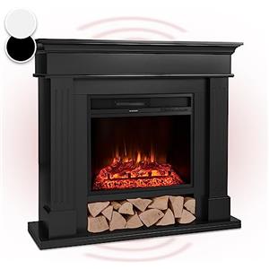 Klarstein Camino Elettrico Basso Consumo, Camino da Terra con Mensola, Camino Elettrico da Parete, Caminetto Elettrico 1800W, Camino Finto Decorativo con LED, Telecomando, Timer, Controllo Temperatura