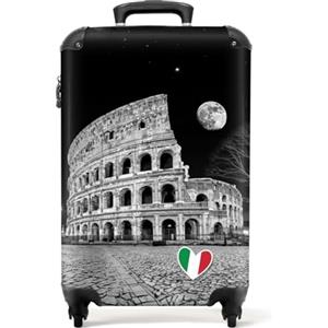 NoBoringSuitcases.com bagaglio a mano, trolley, valigia da 10 kg, rigida, leggera, valigie da viaggio per cabina, aereo, con 4 ruote girevoli, manico estensibile, robusto, 55x40x20 cm, Colosseo Italia
