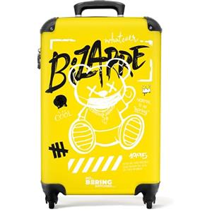 NoBoringSuitcases.com Valigia Bagaglio a Mano, Valigia, Trolley, Trolley Bagaglio a Mano, Valigia 55x40x20, Valigie, Valigia 10 kg, Trolley Bagaglio a Mano 55x40x20 cm (Orsetto di peluche - Giallo)