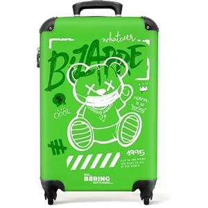 NoBoringSuitcases.com Trolley Bagaglio 55x40x20 cm, Valigia 10 kg (Orsetto Verde)