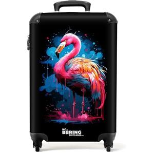 NoBoringSuitcases.com Trolley Bagaglio, Valigia Cabin Go 55x40x20 cm - Fenicottero Rosa