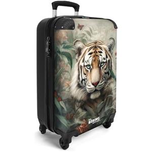 NoBoringSuitcases.com Valigia Bagaglio a Mano, Valigia, Trolley, Trolley Bagaglio a Mano, Valigia 55x40x20, Valigie, Valigia 10 kg, Trolley Bagaglio a Mano 55x40x20 cm (Tigre - Verde)