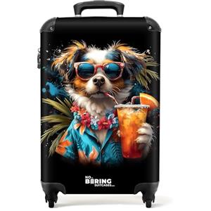 NoBoringSuitcases.com Valigia e Trolley a Mano, Trolley Cabina, Valigia da 10 kg, 55x40x20 cm (Cane - Blu)