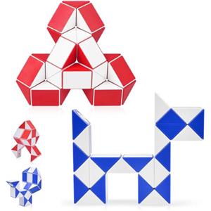 Ainiv 2pz Serpente Magico 24 Segmenti Puzzle, Cubo di Serpente Giocattolo, Gadget Compleanno Bambini, Giocattolo Twist Cubo Puzzle, per Festa Compleanno Regalini Bambini