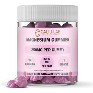 CALIU GUMMY | Gommose al Magnesio Citrato 250 mg | 90 Unità | Gusto Fragola | Riduce Stress, Affaticamento e Migliora il Sonno | Supporto Muscolare e Nervoso | 3 Mesi | Alta Assorbibilità
