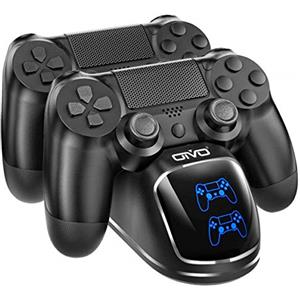 OIVO Caricatore Controller per Sony PS4, Stazione di Ricarica Controller PS 4 con Chip di Ricarica di 1,8 ore, Stazione Controllori per PS4/Pro/Slim