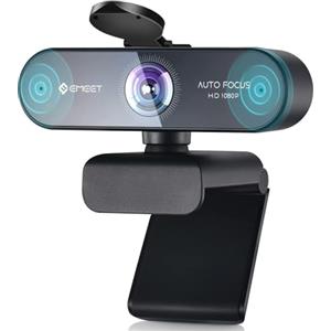 EMEET 1080P Webcam - Webcam NOVA Full HD con autofocus, webcam con doppio microfono, correzione in condizioni di scarsa illuminazione, campo visivo di 96 °, plug & play, Xbox, Win10, Mac OS X, Skype
