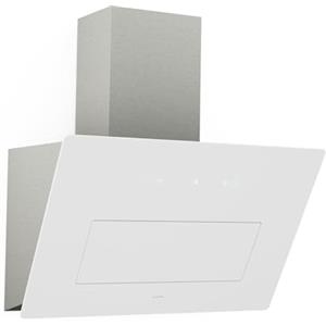 Klarstein SleekAir Cappa Cucina - 60cm Cappa Inclinata, 686 m³/h, A++ Efficienza Energetica, Touch Control, LED 5W, Silenziosa, Bianco, Scarico & Ricircolo