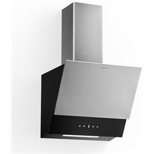 Klarstein Verosteel Cappa Cucina 45cm - Cappa Inclinata, 624 m³/h, Touch, LED, Efficienza A++, Filtro Carbone, Silenziosa, Acciaio & Vetro Nero, 3+Boost Velocità