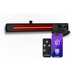 Klarstein Pannelli Radianti a Infrarossi 2000W - Da Parete, IP65, 9 Livelli, WiFi & App, Timer, Silenzioso, Riscaldamento a Infrarossi per Esterni 15m², Telecomando