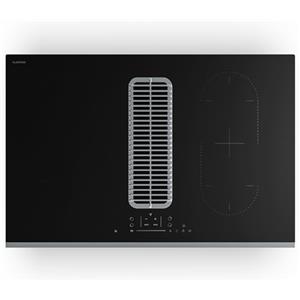 Klarstein Verosteel Piano Induzione con Cappa Integrata - 80cm, 4 Zone, 7400W, Touch Slider, Timer, Blocco Bambini, Vetro Nero, Cappa 590 m³/h, Piano Cottura Cappa Integrata
