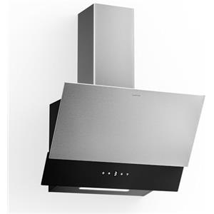 Klarstein Verosteel Cappa Cucina 60cm - Cappa Inclinata, Touch, 624 m³/h, A++ Efficienza, LED, Filtro Carbone & Alluminio, Silenziosa, Acciaio Inox & Vetro Nero