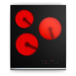 Klarstein Verosteel Piani Cottura in Vetroceramica - 45 cm, 3 Zone, Touch Slider, Timer, Blocco Bambini, Superficie Facile da Pulire, Design Minimal, Piano Cottura Elettrico Vetroceramica