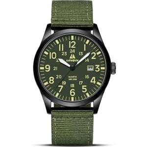 LN LENQIN Orologio Uomo Orologio Militare Orologio Campo Orologi Analogici Al Quarzo Per Uomo Orologi Polso Impermeabili Con Cinturino in Nylon Orologio Sportivo Tattico Militare Con Data