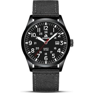 LN LENQIN Orologio Uomo Militare Campo Orologi Analogici Al Quarzo Per Uomo Orologi Polso Impermeabili Con Cinturino in Nylon Orologio Sportivo Tattico Militare Con Data