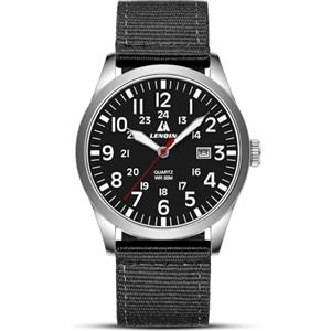 LN LENQIN Orologio Uomo Militare Campo Orologi Analogici Al Quarzo Per Uomo Orologi Polso Impermeabili Con Cinturino in Nylon Orologio Sportivo Tattico Militare Con Data