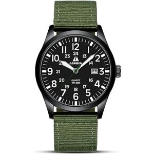 LN LENQIN Orologio Uomo Militare Campo Orologi Analogici Al Quarzo Per Uomo Orologi Polso Impermeabili Con Cinturino in Nylon Orologio Sportivo Tattico Militare Con Data