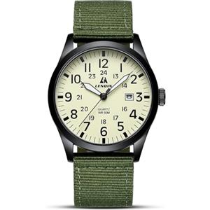 LN LENQIN Orologio Uomo Militare Campo Orologi Analogici Al Quarzo Per Uomo Orologi Polso Impermeabili Con Cinturino in Nylon Orologio Sportivo Tattico Militare Con Data