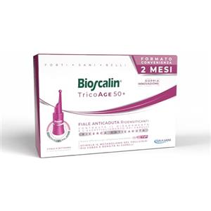 Bioscalin TricoAGE 50+ Fiale Anticaduta Trattamento Ridensificante, Forza Capelli, Azione Anti-ingrigimento, Trattamento 2 Mesi per Donna