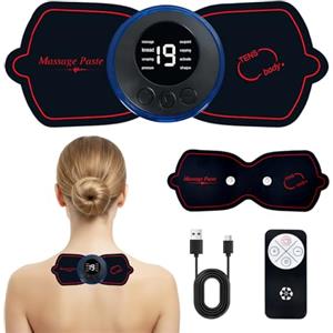 Colexy Mini Massaggiatore Cervicale con 2 Pad Massaggio, 8 Modalità, 19 Livelli di Intensità, Massaggiatore Elettrico Ricaricabile per Collo, Spalle e Schiena, per Casa, Ufficio, Viaggio