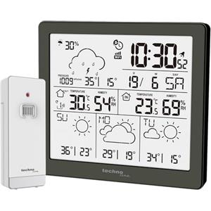 techno line WD2200 - Stazione meteo con 3 giorni previsioni meteo, incluso trasmettitore esterno, dati sulla stazione e sul cellulare (app direct weather)