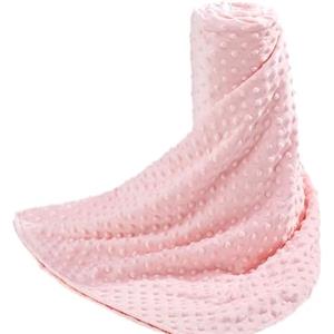 Acdyion Coperta ponderata rimovibile per adulti, per letto matrimoniale (122 x 183 cm), pesante, morbida e confortevole, con 8 cravatte, lavabile in lavatrice, morbida, ponderata (rosa)