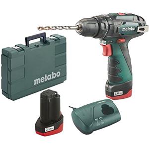 Metabo PowerMaxx SB Basic - Trapano Avvitatore a Percussione a Batteria 12V con 2 Batterie 2.0 Ah e Luce di Lavoro
