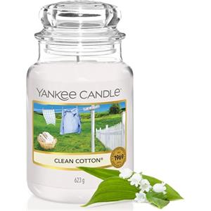 Yankee Candle Candela profumata in giara grande | Clean Cotton | Durata Fino a 150 Ore | Regali per donne