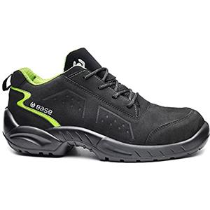 Base Protection Chester Scarpa Antinfortunistica, da Uomo e Donna, Nero/Verde, Taglie 42