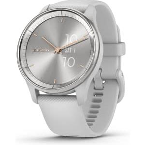 Garmin vívomove Trend, Smartwatch ibrido, Cassa 40mm, Touchscreen LCD e Lancette, Notifiche, GarminPay, SMS emergenza, Cardio, SpO2, GPS connesso, Monitoraggio 24/7, Sleep Score (Silver & Mist Grey)