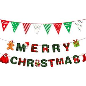 KASESSS Bandierina Di Striscioni Natalizi, Rosso Verde A Quadri Lettere Banner Natalizio, Albero Di Natale Bandierine Triangolari, Carta Striscioni Natalizi Decorazioni Per Pareti Porte E Finestre