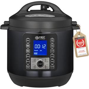 TZS First Austria - Pentola a pressione elettrica 6L con 12 programmi automatici - Multicooker 1000W per riso, cottura a vapore, slow cooking e pressione