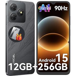 OSCAL FLAT 2 Smartphone 6.56" HD+ 90Hz, Android 15, 12GB RAM+256GB ROM/2TB-TF Smartphone Offerta Octa Core, Gemini AI, 5000mAh Telefono Cellulare, 13MP+8MP, 4G Dual SIM Fingerprint/Face ID/OTG/GPS