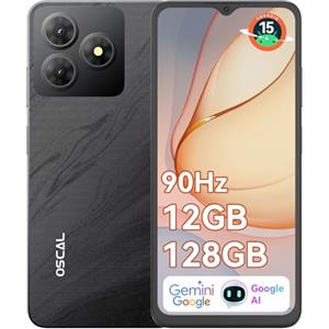OSCAL 2025 Flat 2 Smartphone Android 15, 12GB +128GB/2TB Telefono Cellulare, 6.52" HD+ 90Hz, 5000mAh Smartphone Offerta, 13MP+5MP, Octa Core, 4G Dual SIM/GPS/Fingerprint/OTG/3.5mm Jack