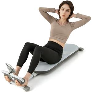 GYMAX Panca per Addominali, Panca Pesi Inclinata con Angolo Regolabile a 3 Livelli, Lunghezza Regolabile, Panca Inclinata Pieghevole per Addominali, Attrezzo da Palestra per Casa (Blu)