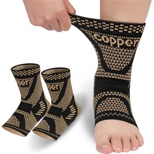 Beugo Cavigliera Sportiva, 2 Pezzi Supporto per Caviglia Elastica, Cavigliera Ortopedica per Uomo e Donna per Corsa, Boxe, Calcio e Altri Sport (Nero e arancione, XL)